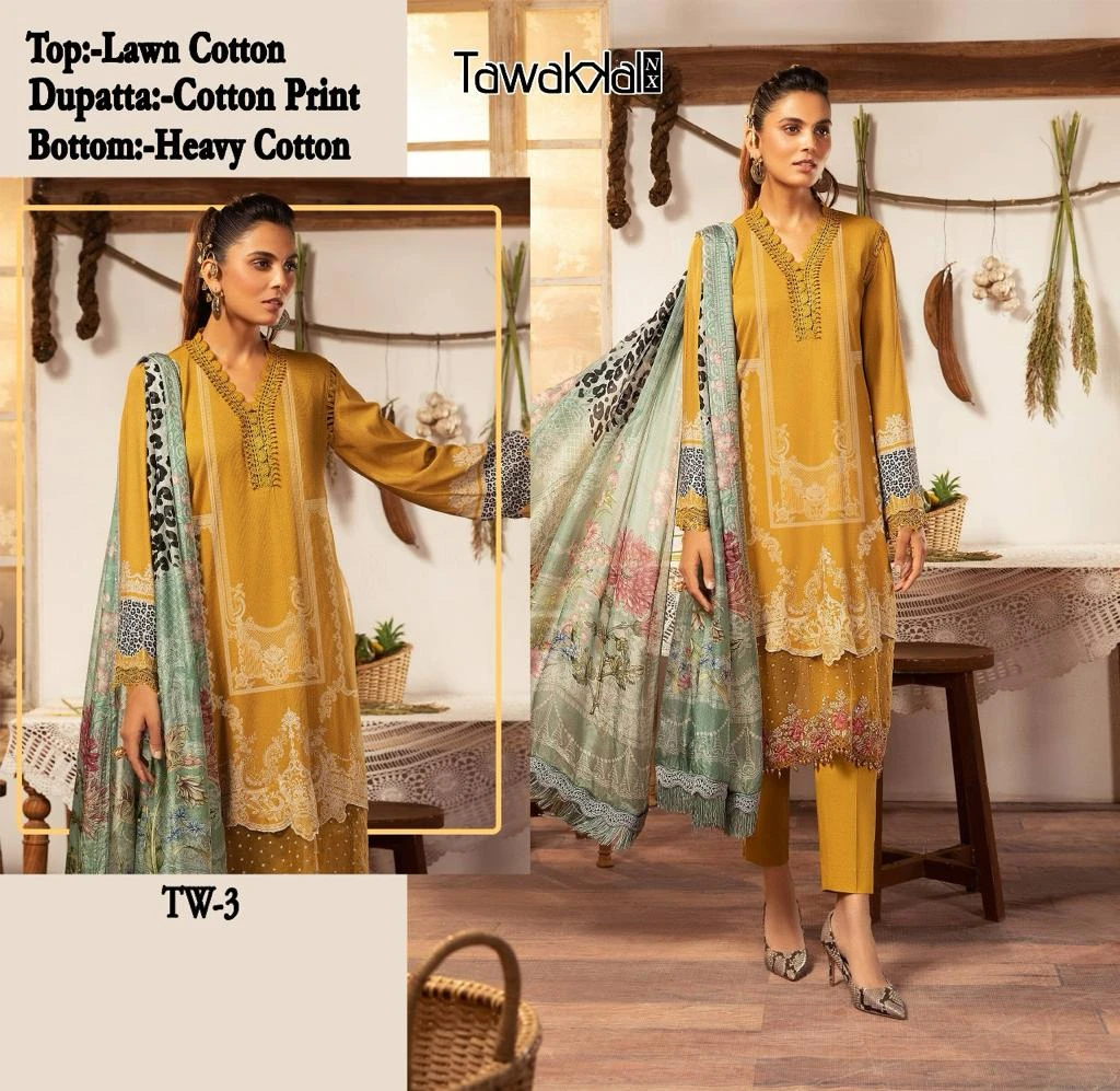 Hoor Tex Tw-03 Lawn Cotton Wholesale Pakistani Salwar Suit — Wholesale Salwar Suits, MPA wholesale from Surat — Photo 3